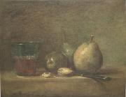 Jean Baptiste Simeon Chardin Pears Walnuts and a Glass of Wine (mk05) painting